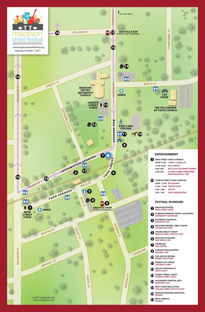 Madison, Alabama Street Festival map