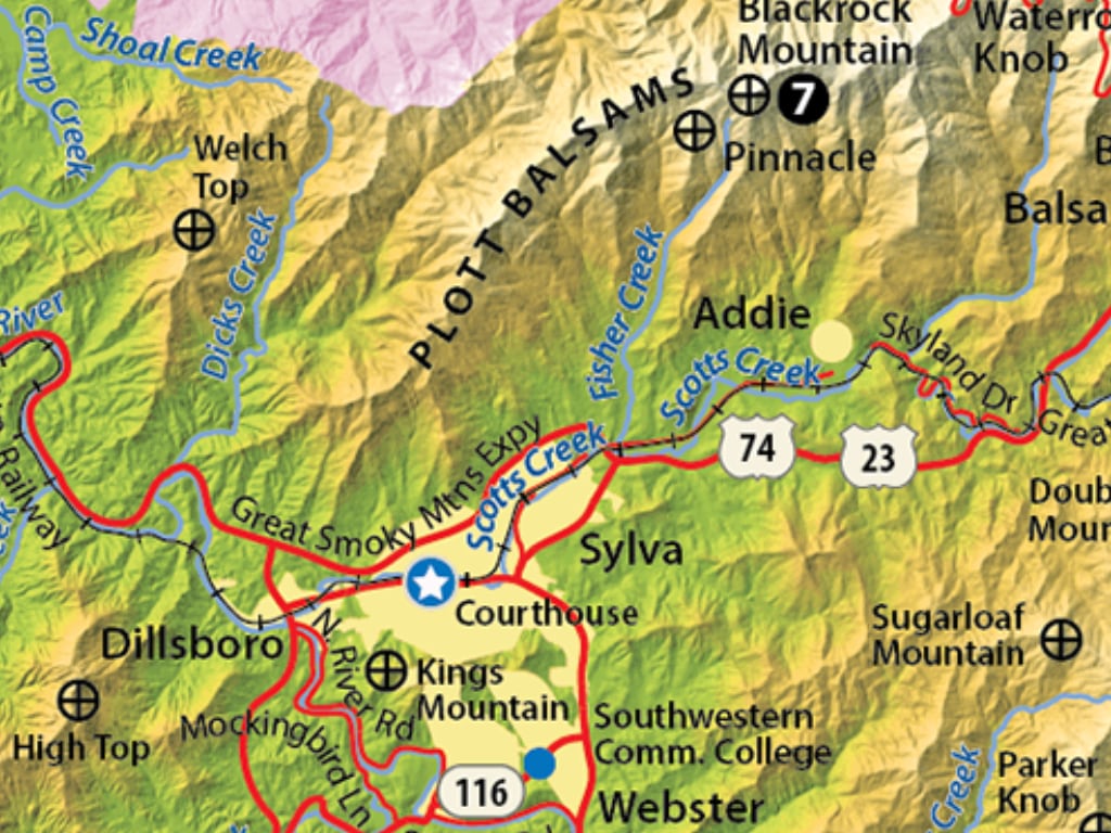 Tourism map with a terrain image