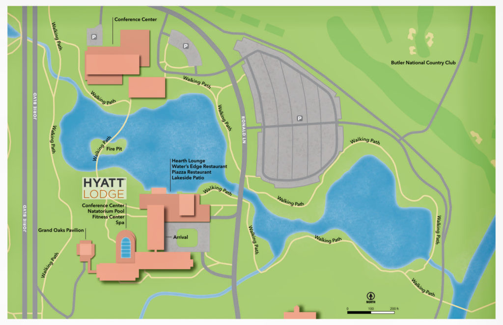 Hyatt Lodge, Oak Brook, Illinois hotel map